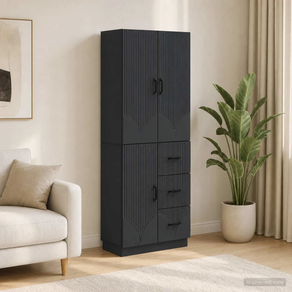 Set di armadi 2 pcs Nero Legno ingegnerizzato 3416818