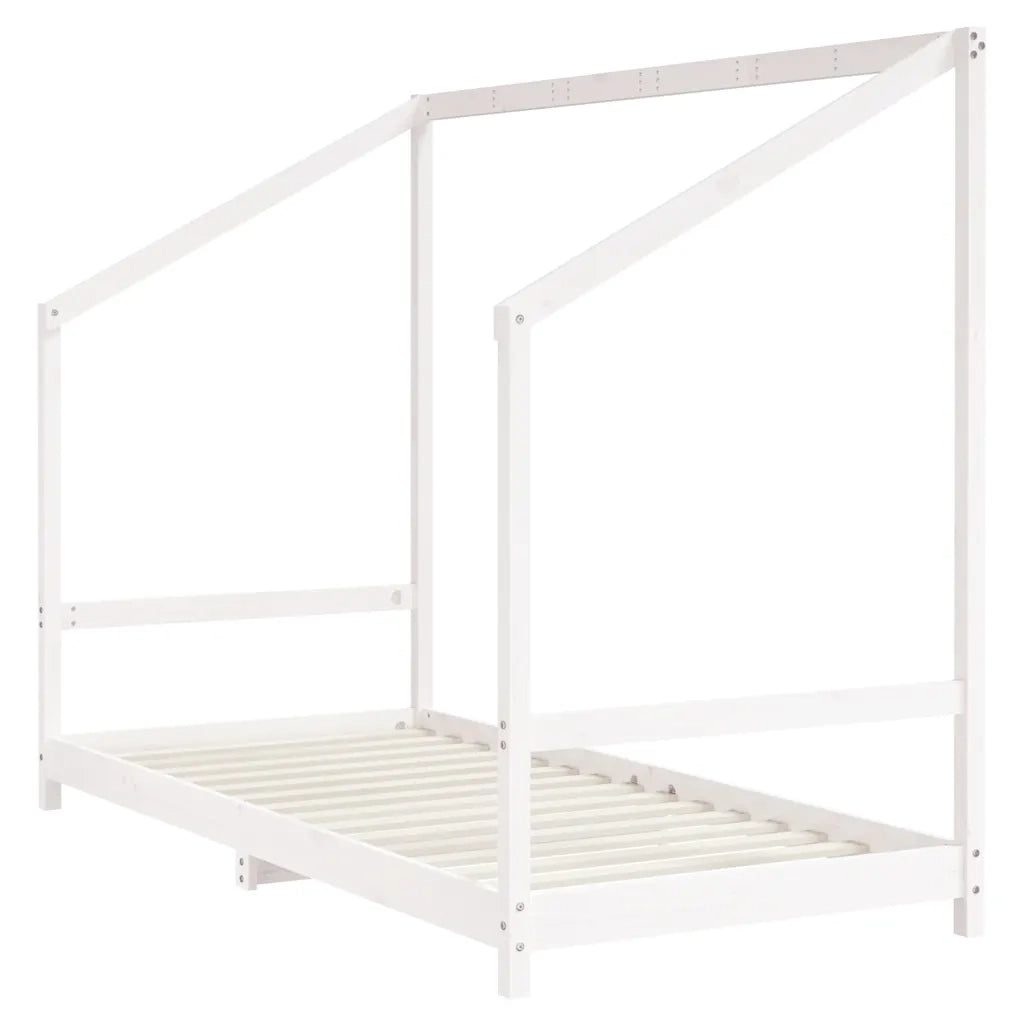 Giroletto per Bambini | Letto Infantile | Lettino Bianco 90x190cm in Legno Massello di Pino