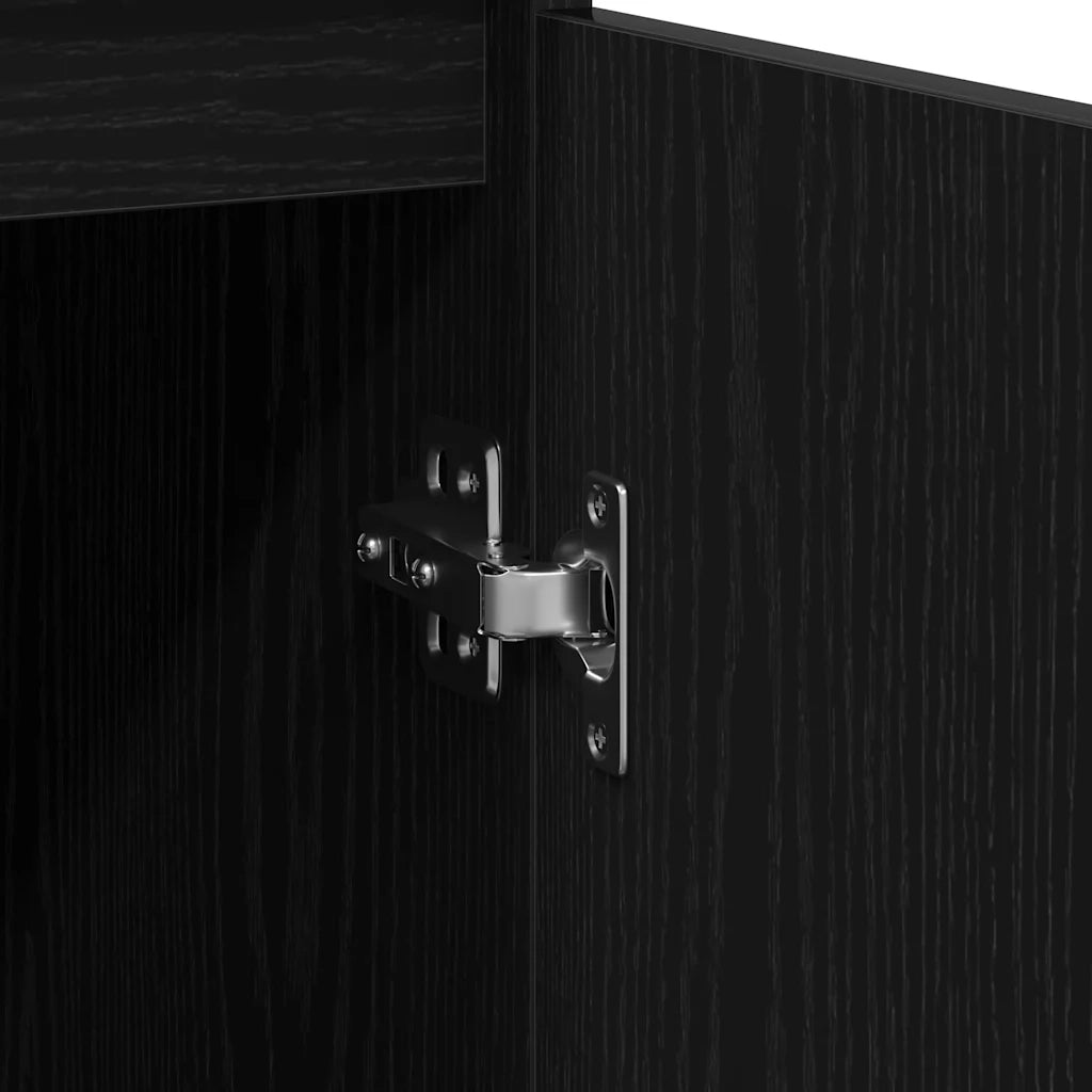 Credenza Rovere Nero 29,5x34x76 cm in Legno Multistrato 861608