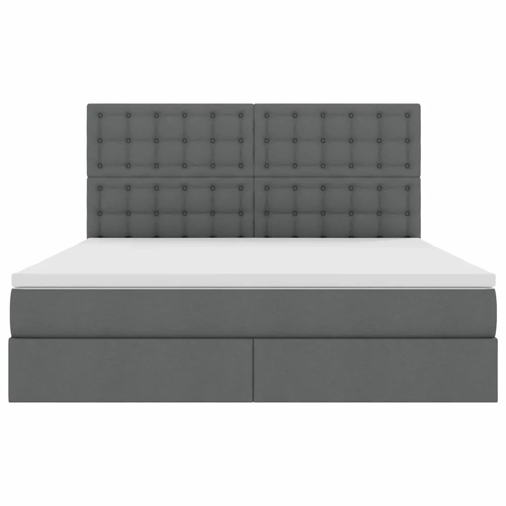 Letto con contenitore e materasso Grigio scuro 180 x 200 cm