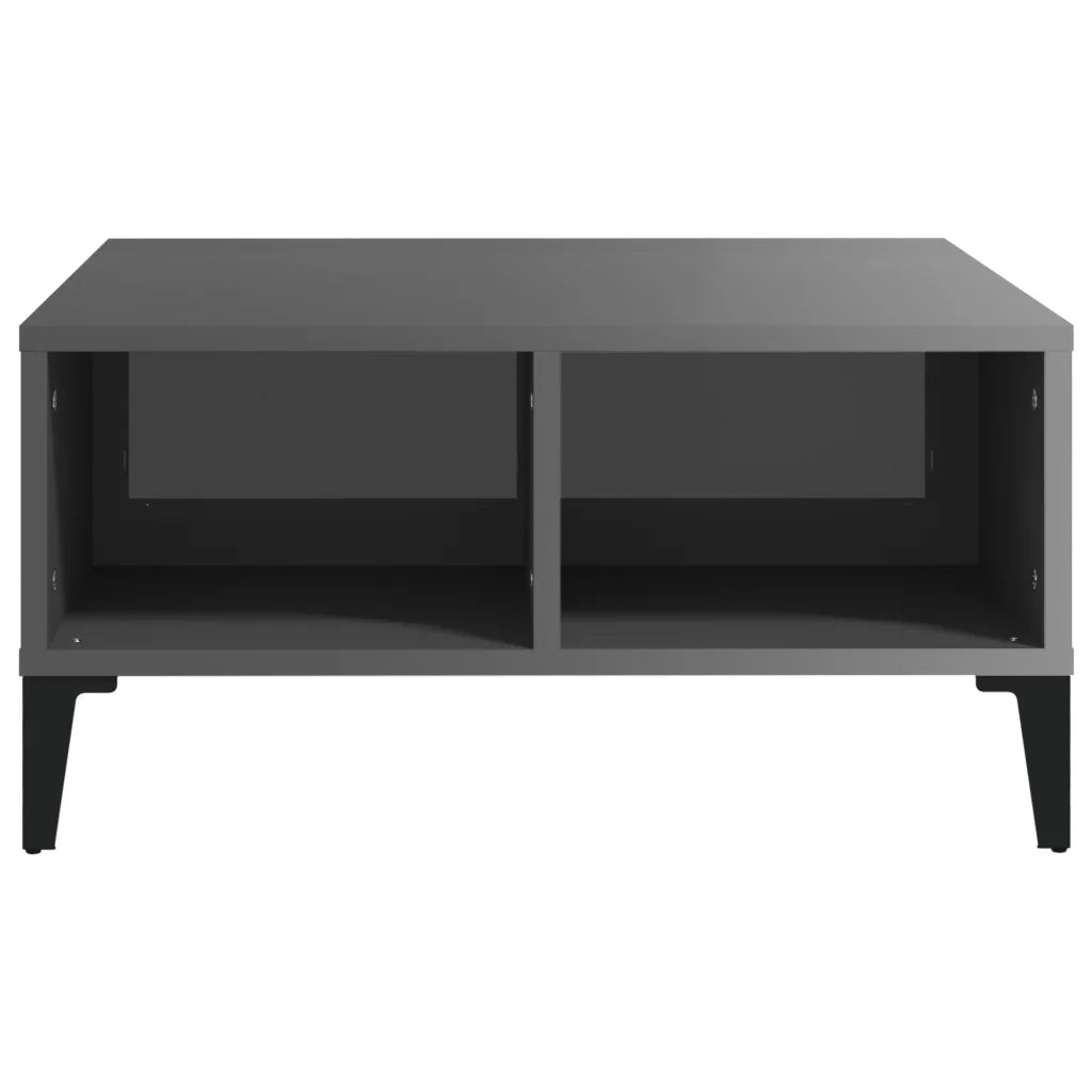 Tavolino da Salotto Grigio Lucido 60x60x30 cm Legno Multistrato 805994