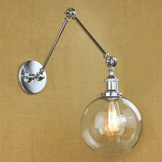 Lampada da Parete Vintage con Vetro Cristallo