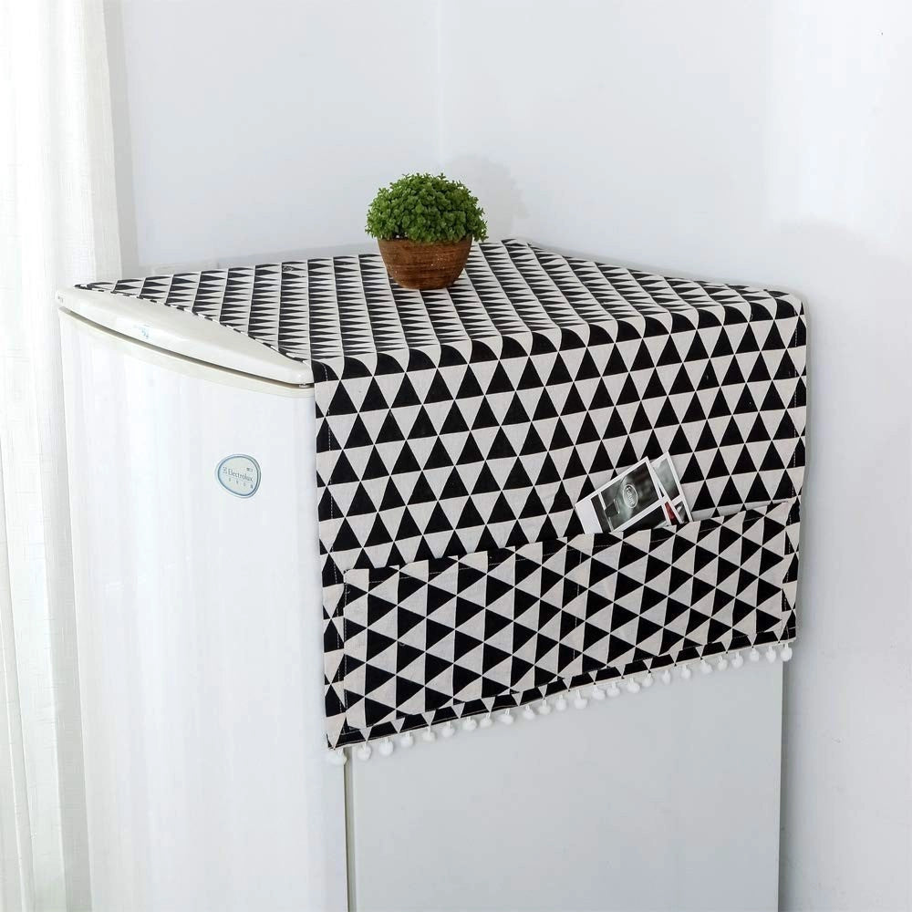 Trade Shop - Copertura Antipolvere Frigorifero Tasca 55x130cm Frigo Tessuto Telo Lavatrice -