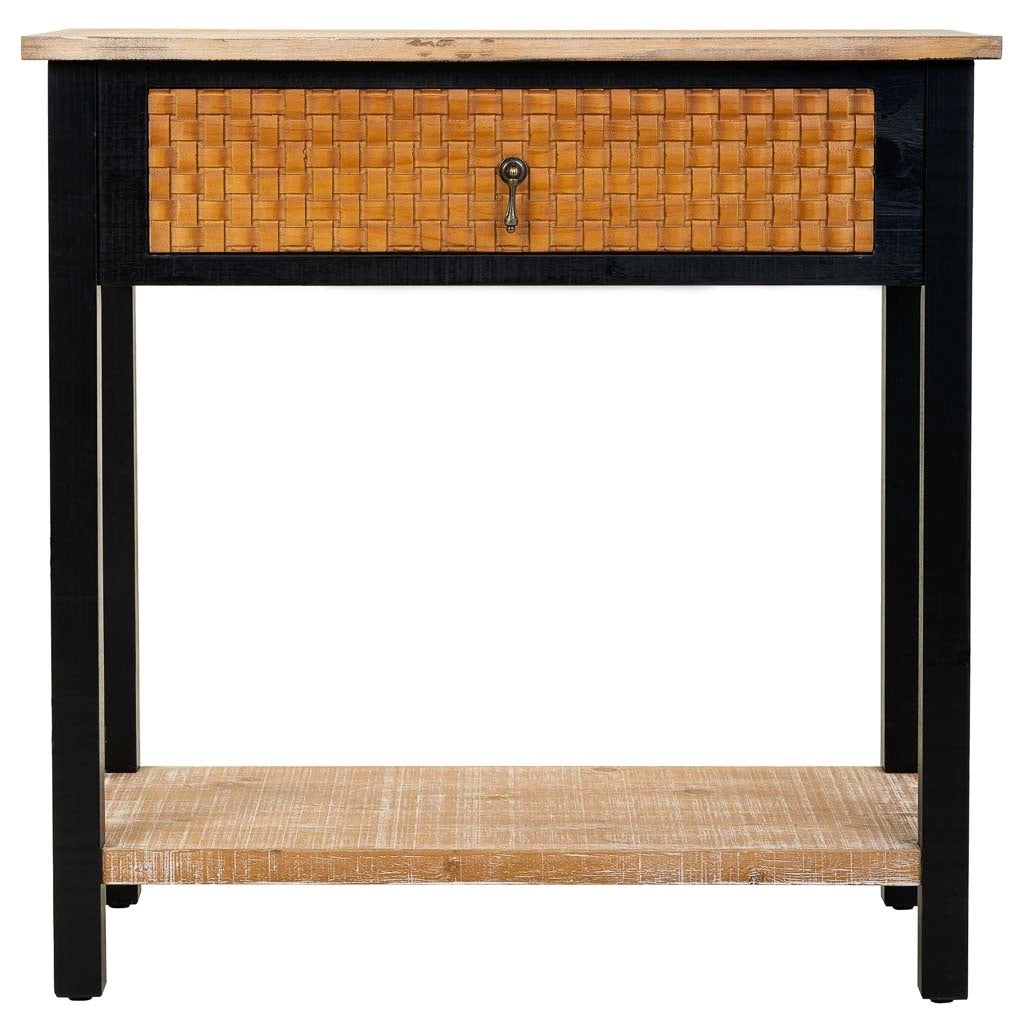 Mobile da ingresso in legno con 1 cassetto e 1 ripiano 80x38x82