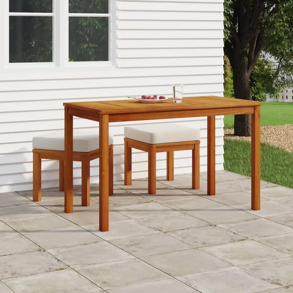 Set da Pranzo da Giardino 3pz | Set Salotto da Giardino con Cuscini Legno Massello Acacia