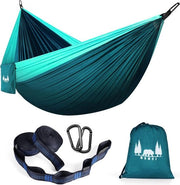 Hangmat esterna 300 x 200 cm per due persone - hangmat da campeggio con parte paracadute - sostenibile fino a 300 kg - blu