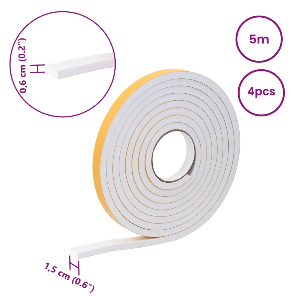 Nastro adesivo in schiuma 4 pcs Bianco 15mm x 5m Schiuma CR 42024126