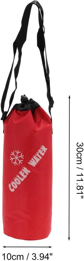Borsa isolata - Costruzione a tre strati - Porta bottiglia d'acqua - Resistente agli urti - Cinturino regolabile - 30 x 10 cm - Tela di Oxford duraturo - Porta bottiglia d'acqua