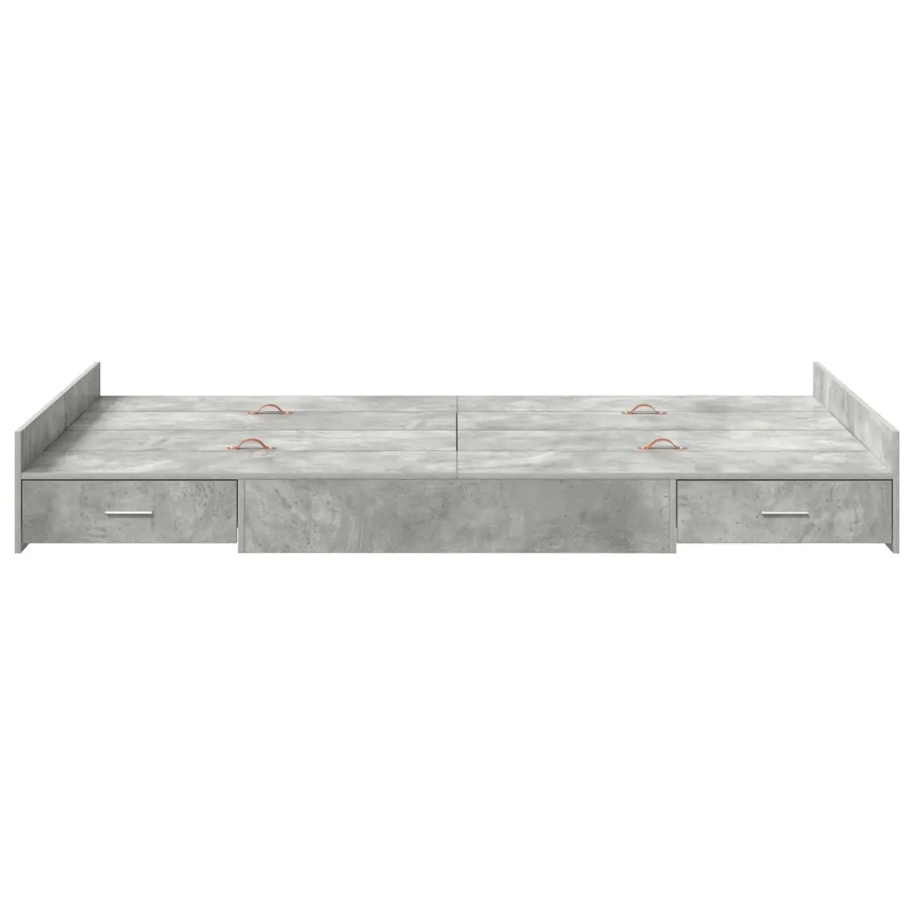 Struttura letto con contenitore Grigio cemento 120 x 190 cm 3335328