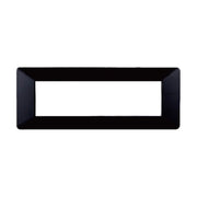 Placca Plastica Serie Starlight 7P Colore Nero Compatibile Con Vimar Plana