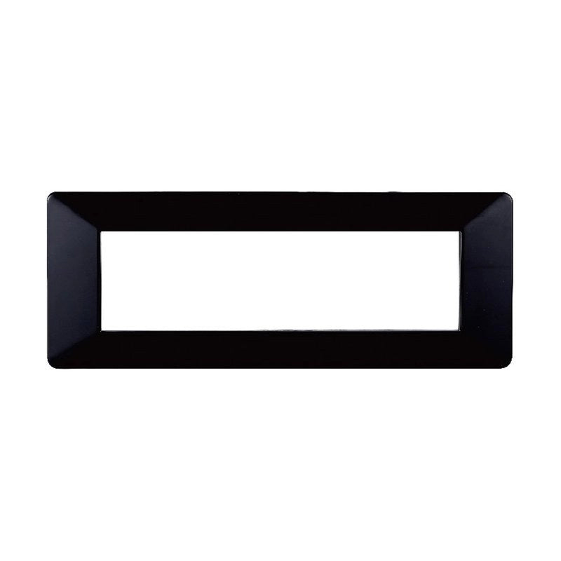 Placca Plastica Serie Starlight 7P Colore Nero Compatibile Con Vimar Plana