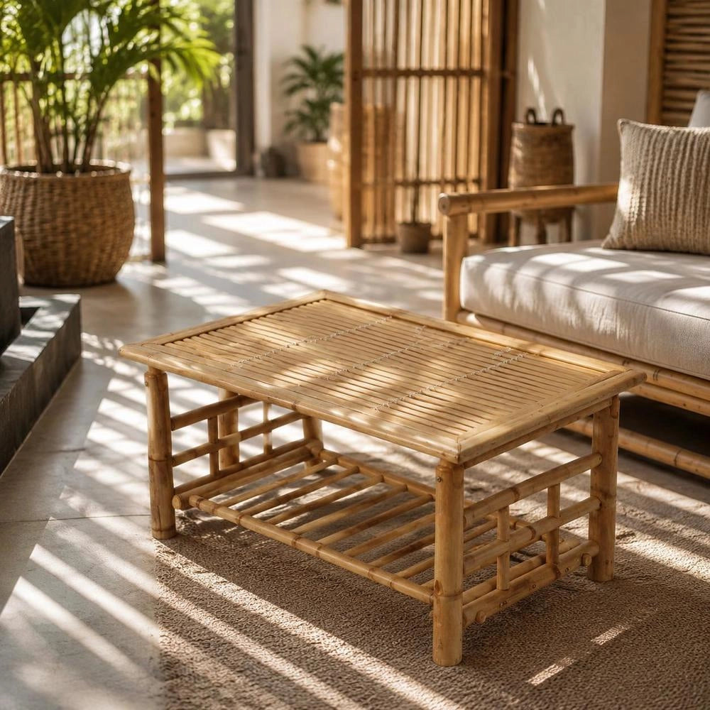Bamboo Coffee Table 90x50x45 Cm