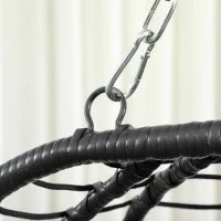 Sedia Sospesa da Giardino, Resistente alle Intemperie, Cuscino Incluso, 102 cm x 102 cm x 195 cm, Grigio Scuro