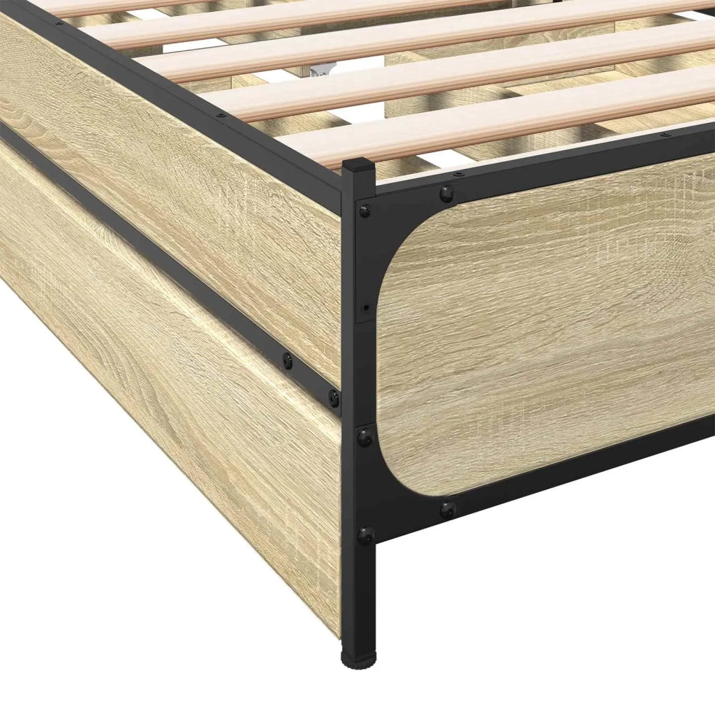 Struttura letto con testata con ruota Rovere Sonoma 80 x 200 cm 3429693