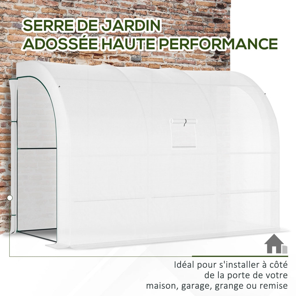 Serra da Balcone con Ripiani 3 Livelli ¨C zephmum ¨C Bianco 300x150x213 cm