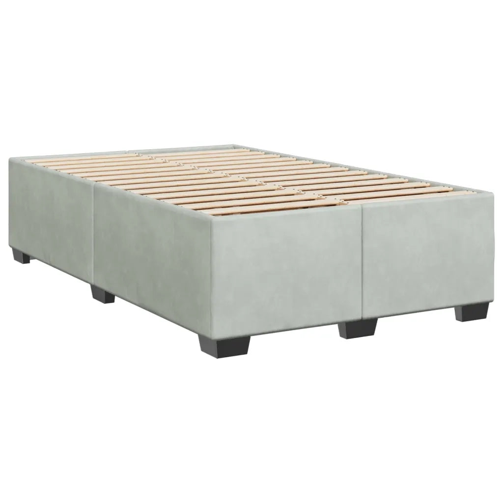 Giroletto a Molle con Materasso Grigio Chiaro 120x190cm Velluto 3286252