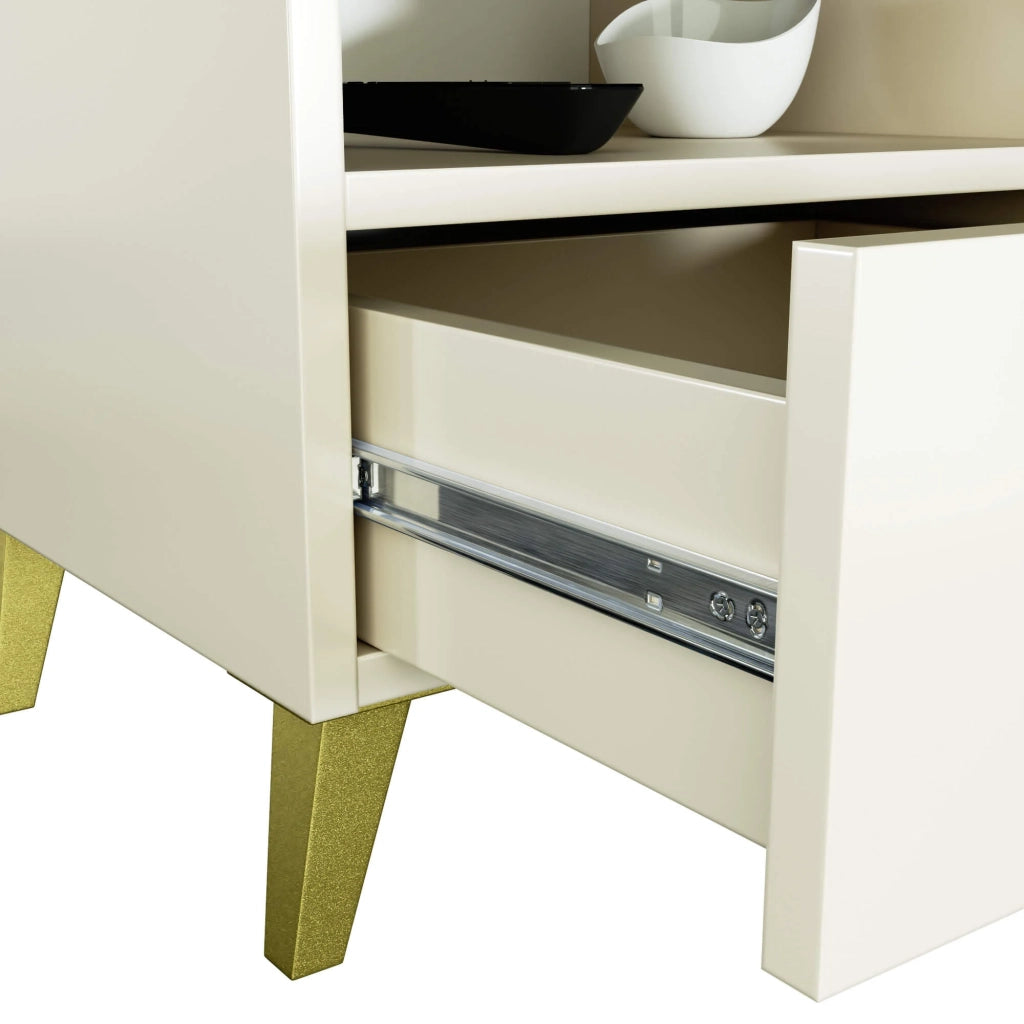 Comodino AKORD MOBI color cashmere con cassetto L40 x H43 x P37 cm
