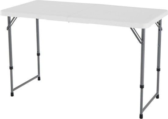 Tavolo da viaggio in alluminio pieghevole - 1219x61x61 cm - pieghevole - estensibile - altezza regolabile - 914 cm