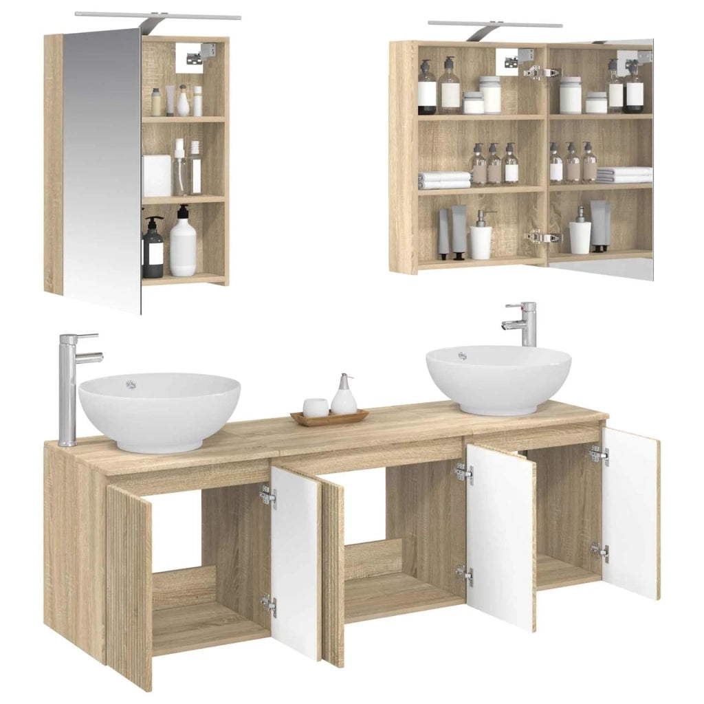 Set di Armadi da Bagno 5 pcs Rovere Sonoma Legno ingegnerizzato 3406473