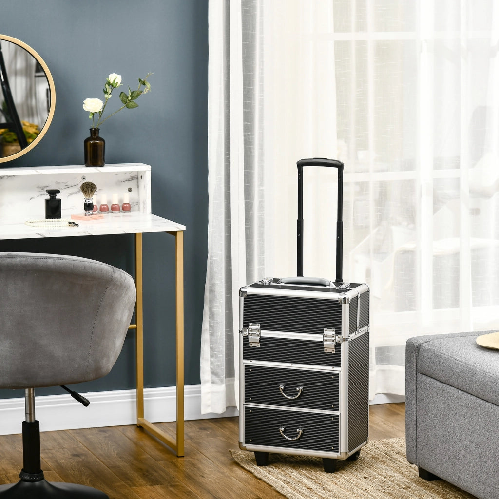Cassettiera Trucco Professionale ¨C Zephmum ¨C Nero 36x23x58 cm