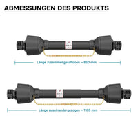 Albero cardanico T4 Giunto cardanico 850-935mm 460Nm 540rpm Cardano 40kW (55CV) 2x 1 3/8" 6 denti