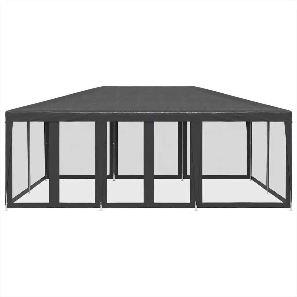 Tenda per Feste con 10 Pareti in Rete-Tenda da campeggio Antracite 6x4 m in HDPE