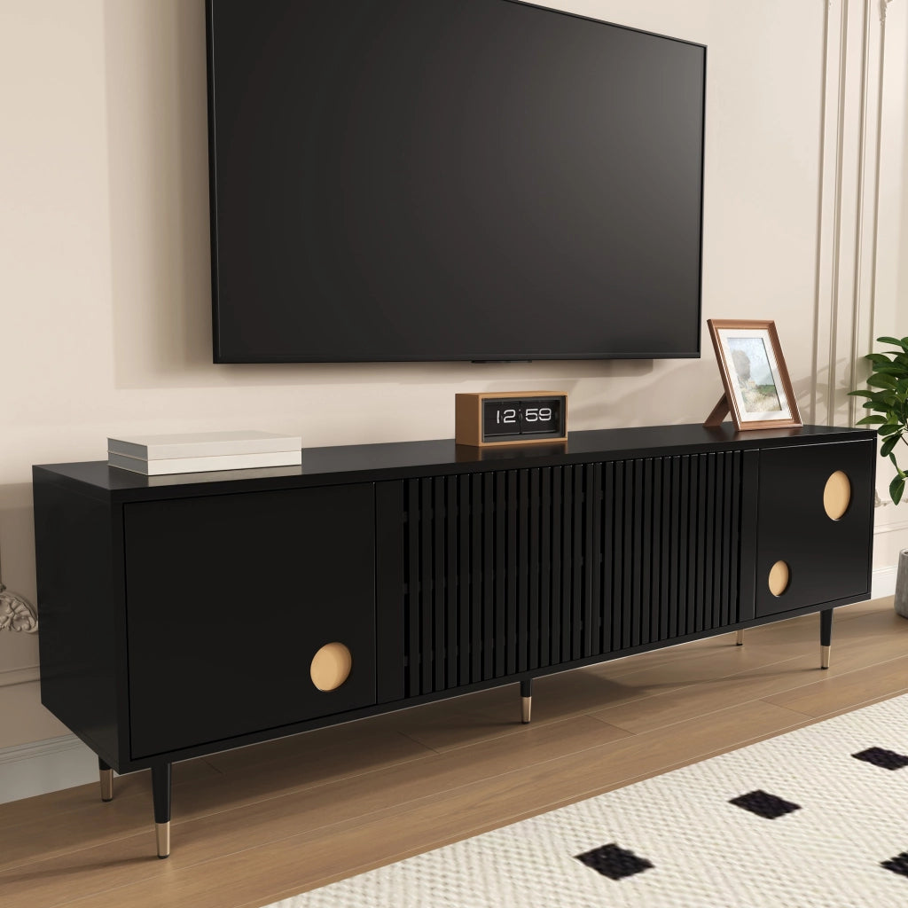 Cassettiera per TV nera in MDF lunghezza 170 cm