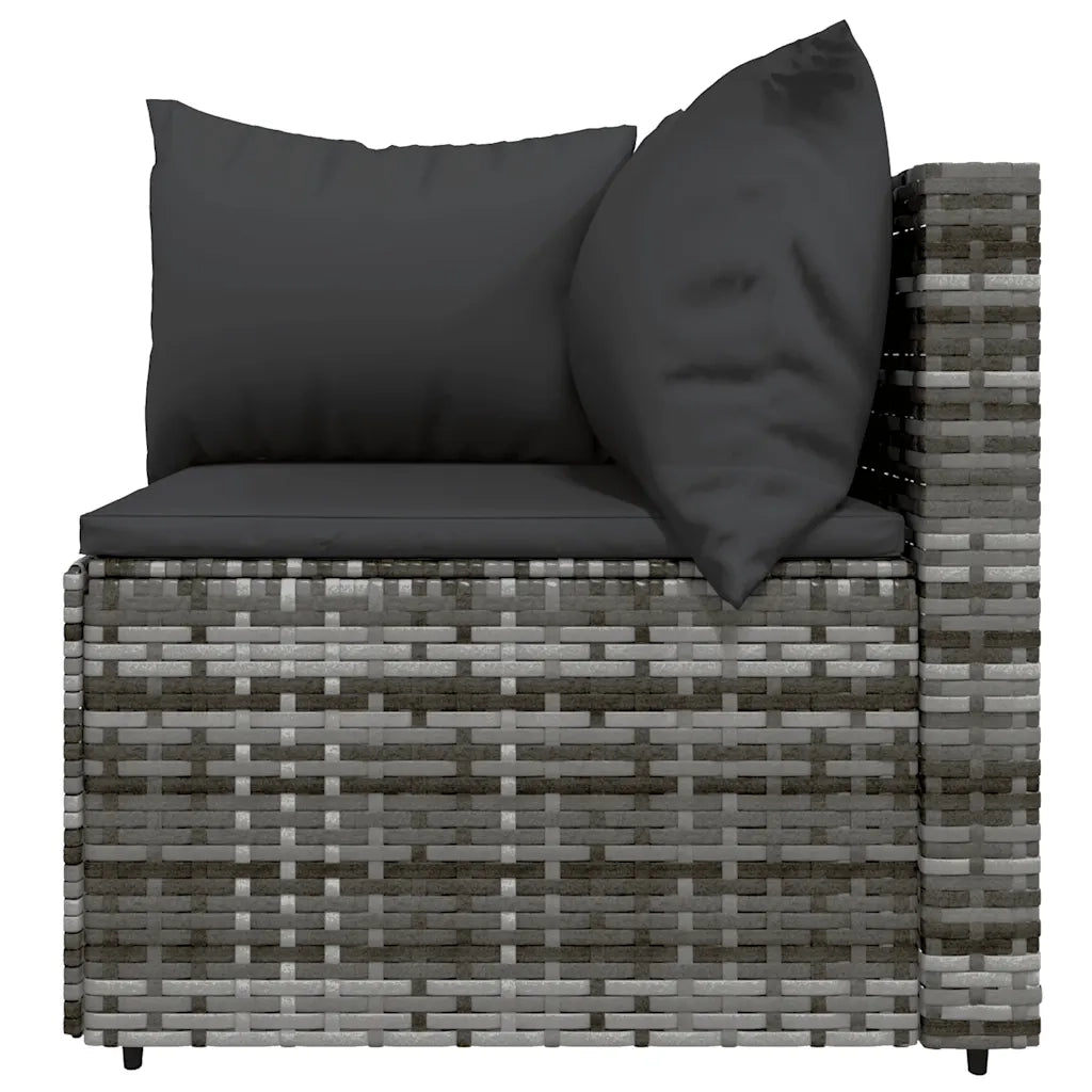 Set Divani da Giardino 4 pz con Cuscini in Polyrattan Grigio 319765