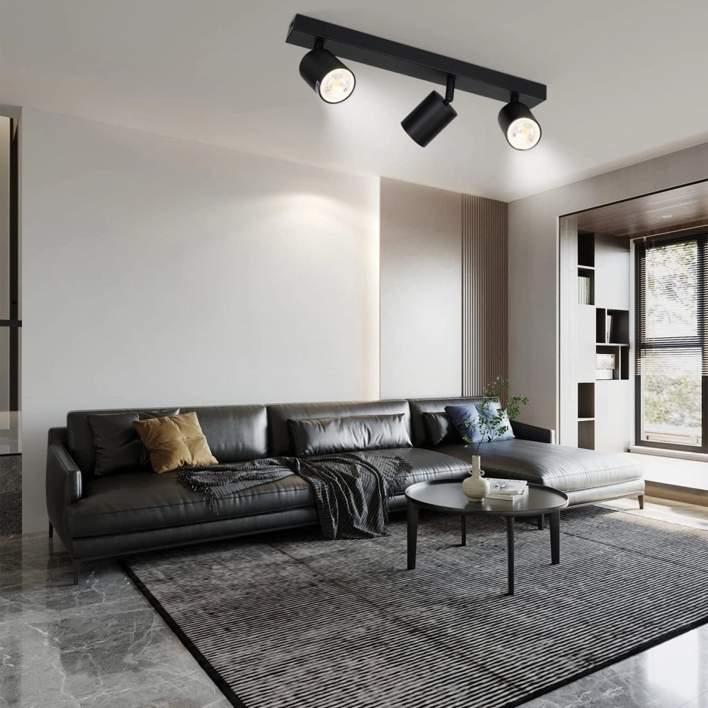 ZMH Faretto da soffitto a 3 luci Moderna plafoniera 42CM GU10 per camera da letto Whonzimmer