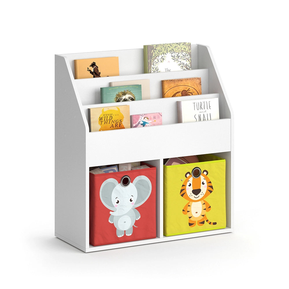 Vicco Libreria bambini Bianco 30.7 x 79 cm con 2 scatole pieghevoli opt.2