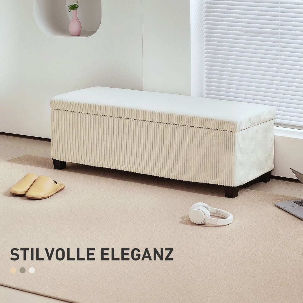 Divanetto con cassetti ¨C zephmum ¨C Beige, Cord, 90x