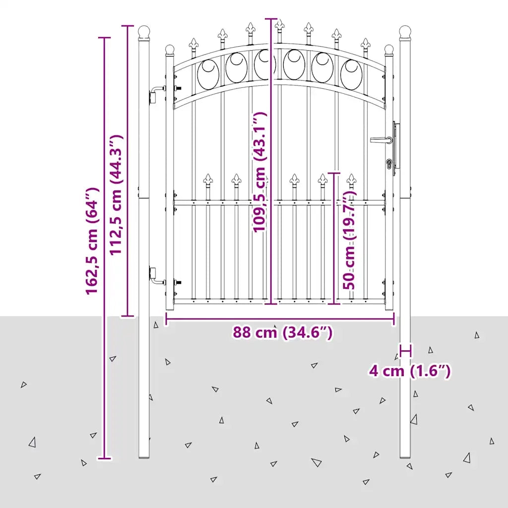 Cancello della recinzione con punte EMMEN 125 x 100 cm 42009003