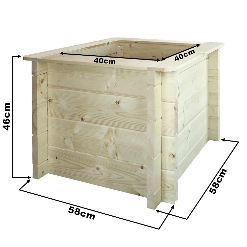L?aiuola di giardino sopraelevata in legno - 58x58x46 cm - Timbela M617