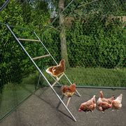 Posatoio per galline in metallo con montaggio facile e struttura robusta per pollaio grigio 103.7 × 13.4 × 6.3 cm