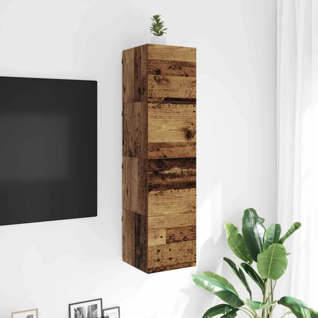 Mobile TV da parete Legno antico 30,5 x 30 x 30 cm