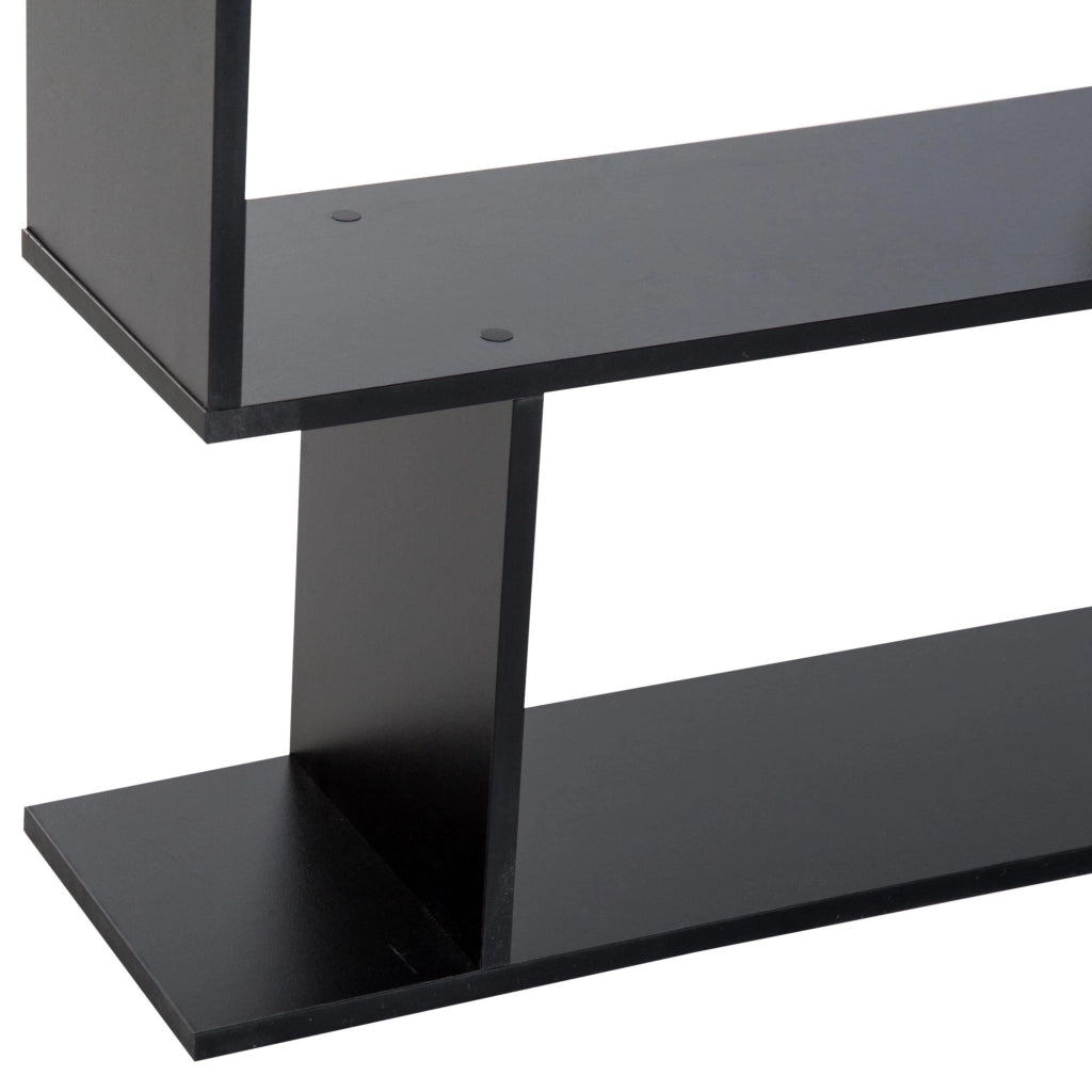 Libreria Design Moderno in Legno con 6 Ripiani Nero 80x23x192 cm