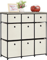 Organizzatore per armadi, commode, organizzatore per capi di abbigliamento a cassetti, 9 cassetti in tessuto, organizzatore di stoccaggio per armadio da camera da letto, stanza da letto