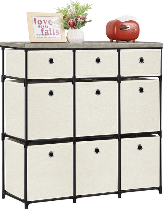 Organizzatore per armadi, commode, organizzatore per capi di abbigliamento a cassetti, 9 cassetti in tessuto, organizzatore di stoccaggio per armadio da camera da letto, stanza da letto