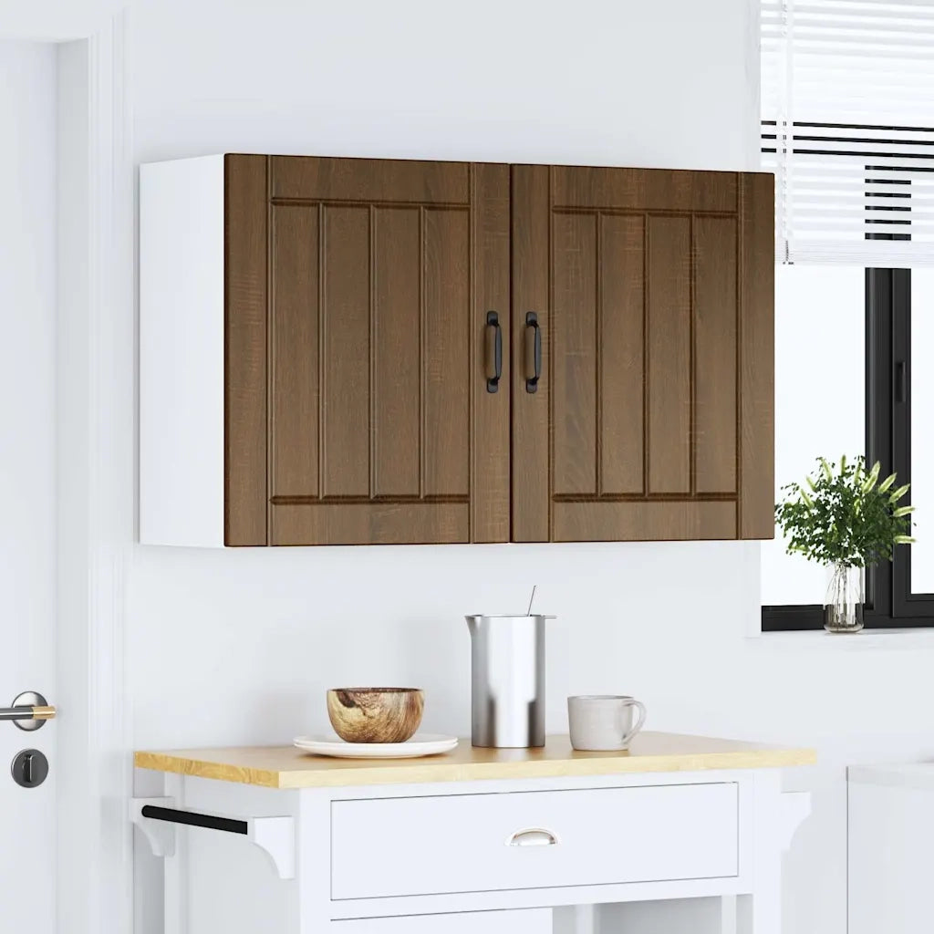 Pensili da cucina 2 pz Lucca in Legno Multistrato color rovere Marrone 853812