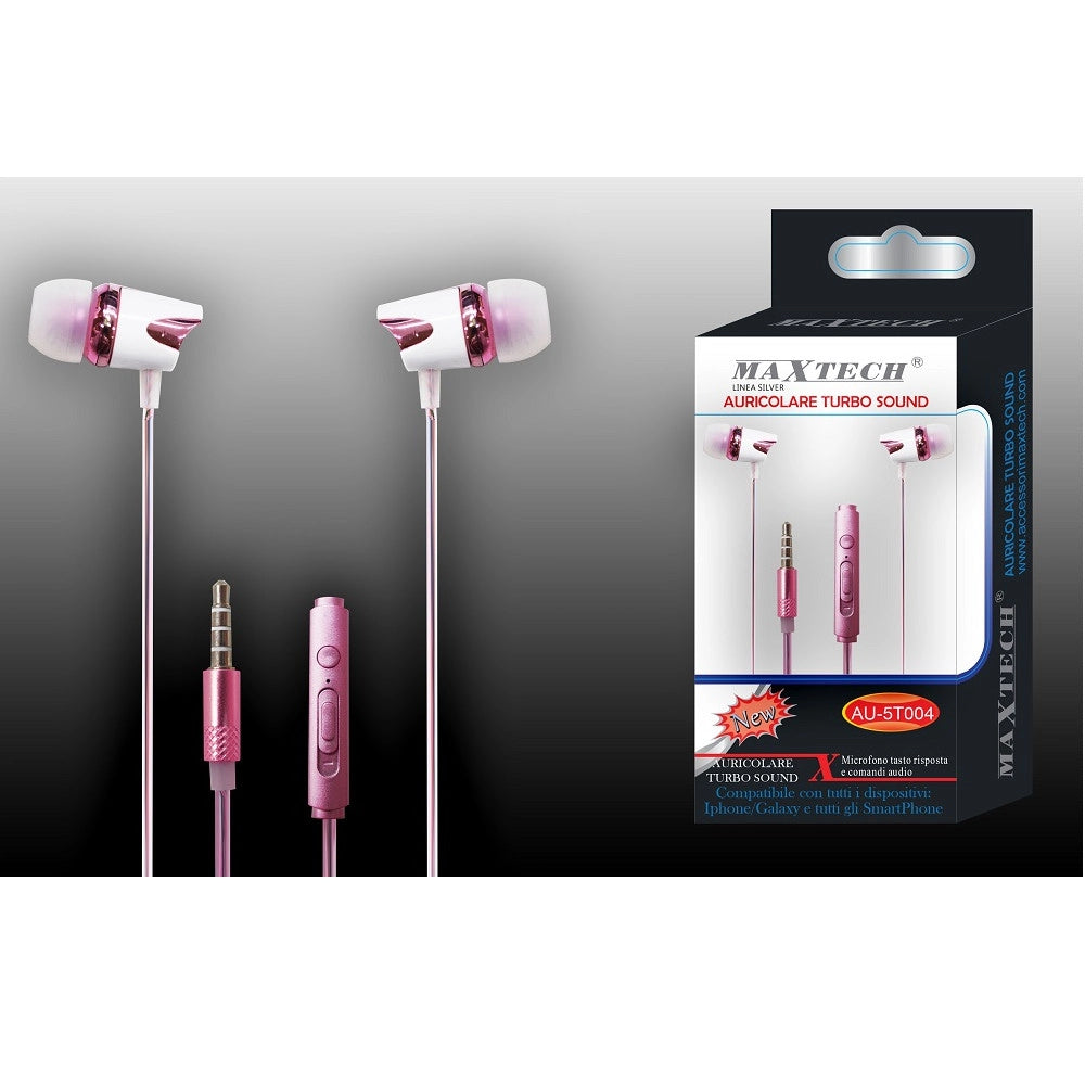 Trade Shop - Auricolari Cuffie Musica Con Filo Microfono Per Cellulari Smartphone Maxtech Au-5t004 -