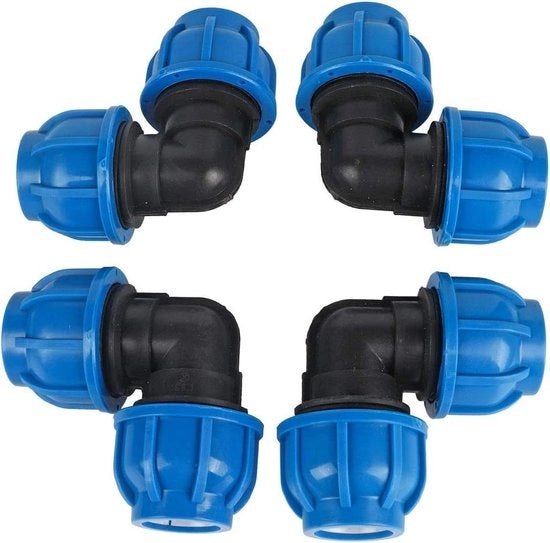Connettori di giunzione per tubi di plastica PE, adattatore di angolo, connessione da 32mm a 32mm.