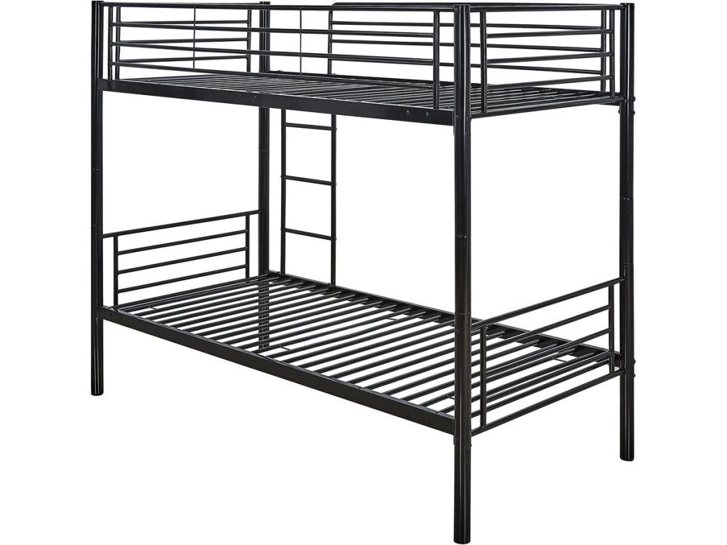Letto a castello "ADAM" con cassetto estraibile - 90 x 190 cm - Metallo - Nero