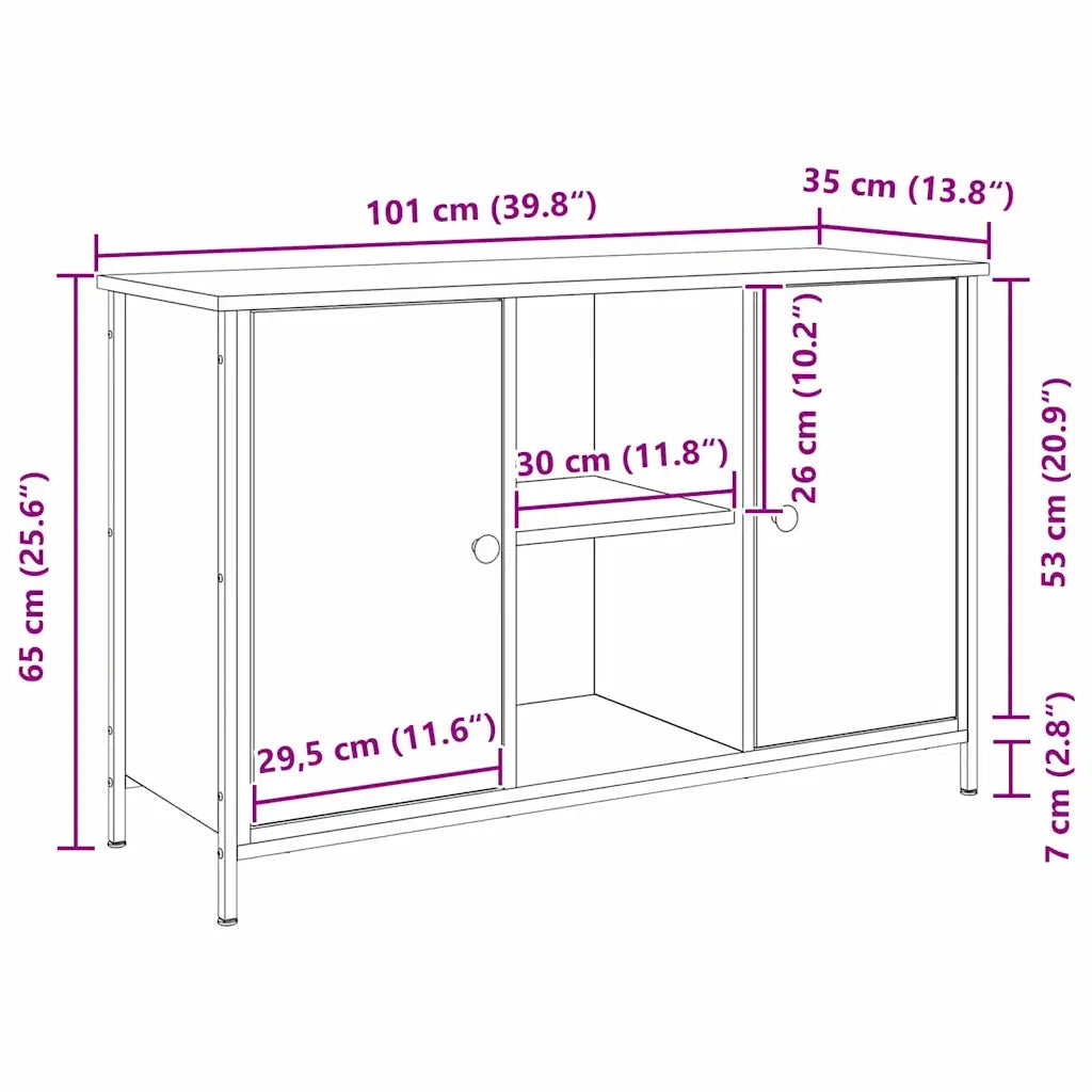 Set mobile TV Rovere artigianale 101 x 35 x 65 cm 862926