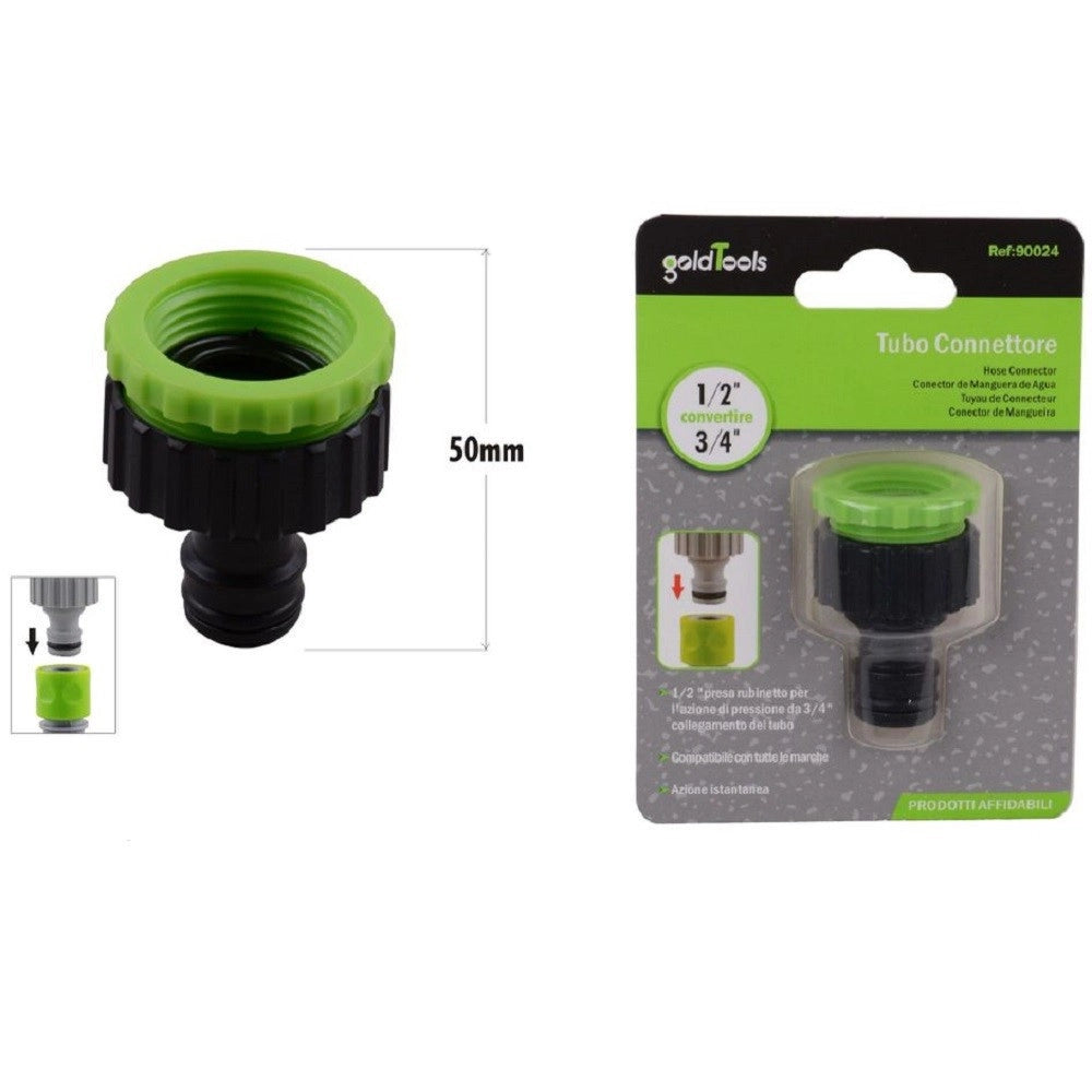 Trade Shop - Connettore Rapido Con Filetto Femmina 1/2" E 3/4" Per Tubo Rubinetto 50mm 90024 -