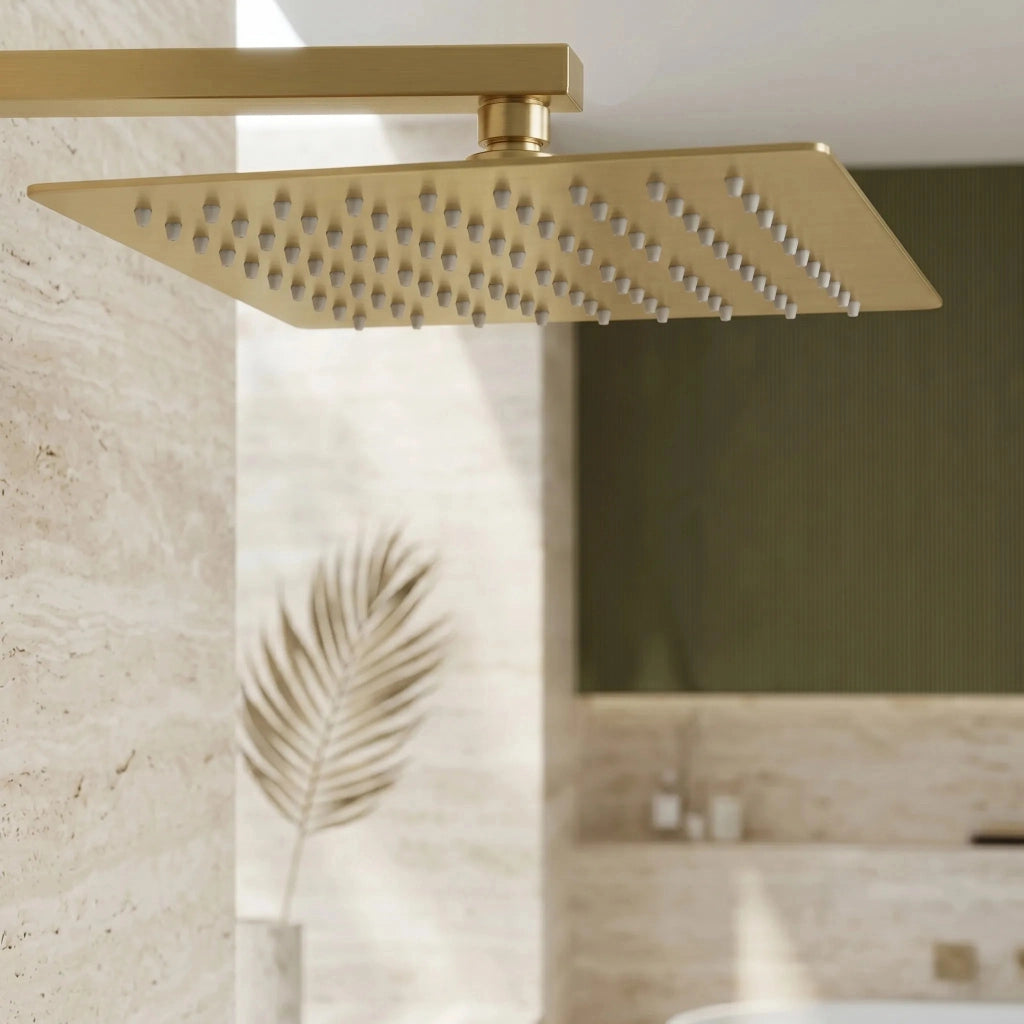 Soffione Doccia Quadrato Rea Js-p015bg 25cm Brush Gold