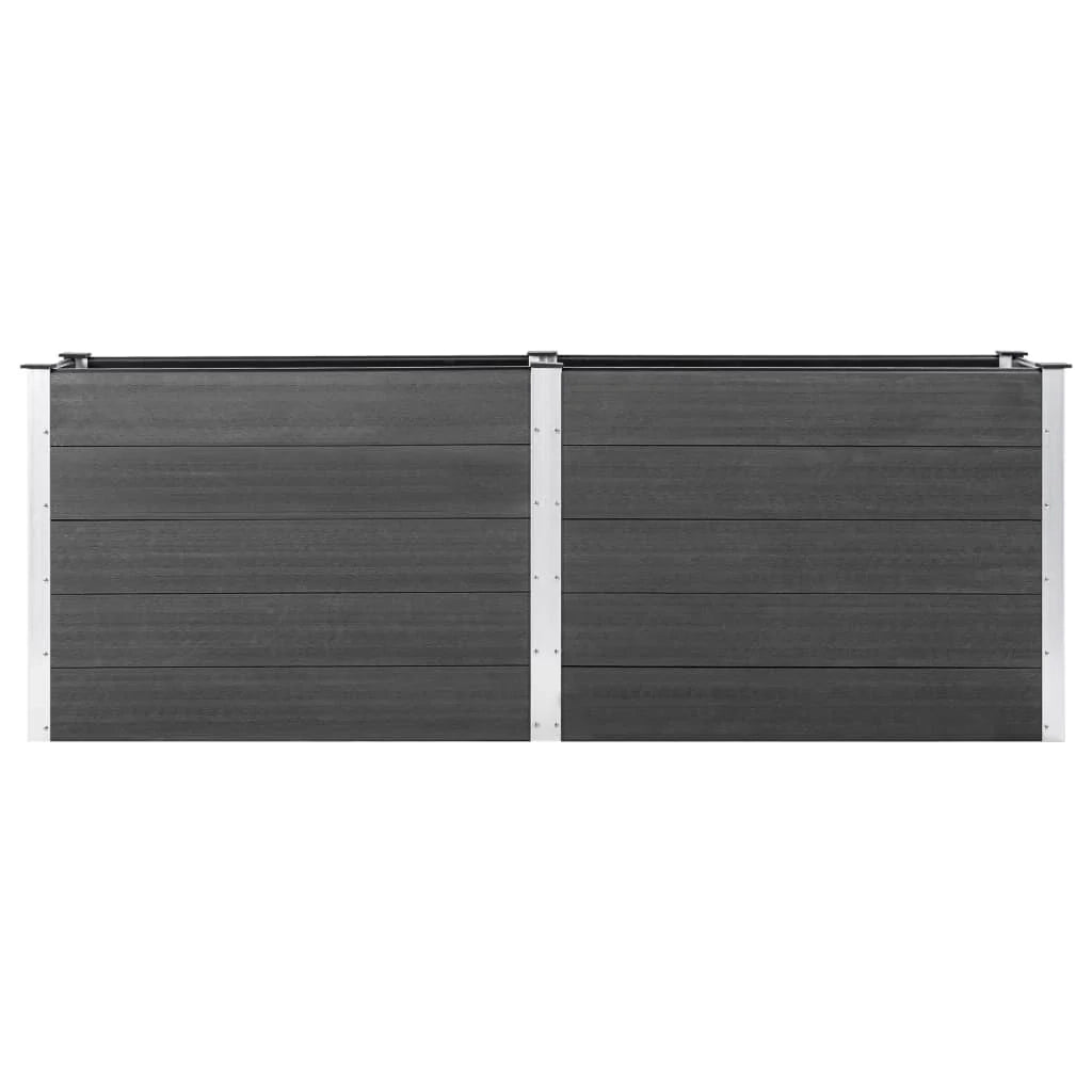 Fioriera rialzata per piante e fiori giardino 250 x 100 x 91 cm WPC grigio 02_0001025