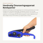 Apparecchio di serraggio manuale - Chiave a gomito - Serraglia di serraggio - Rolo di serraggio in plastica/acciaio - Adatto per cinghie PP/PET da 16-19mm - Utilizzo multifunzionale