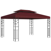 Gazebo 3,97 x 2,96 x 2,68 m Rosso Vino Poliestere e Acciaio