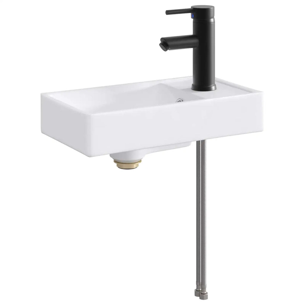 Lavabo da bagno Nero Opaco 40,5 x 22,5 x 11,5 cm Metallo 890227