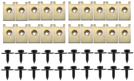 Clip U 40 pezzi - Attacco Autocorpo - Clip/Serrature Metalliche - Zinco Ferro - Universale - Materiale Resistente - Clip Carrozzeria